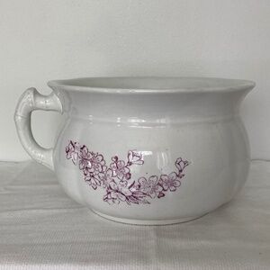 Antique Purple Floral Wallace & Chetwynd 1881-1901 Opaque China Chamber Pot